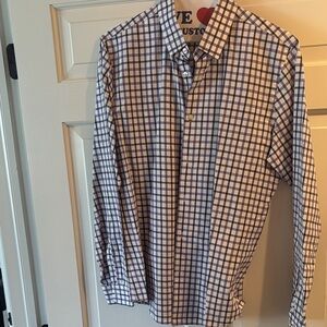 Express Purple and White Checkered Men's Shirt